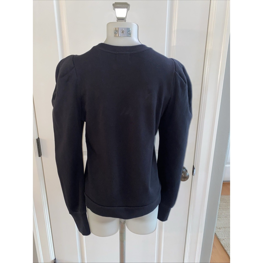 Nation LTD Puff Long Sleeve Sweatshirt Pullover Womens Size M Black Cotton - Picture 4 of 11
